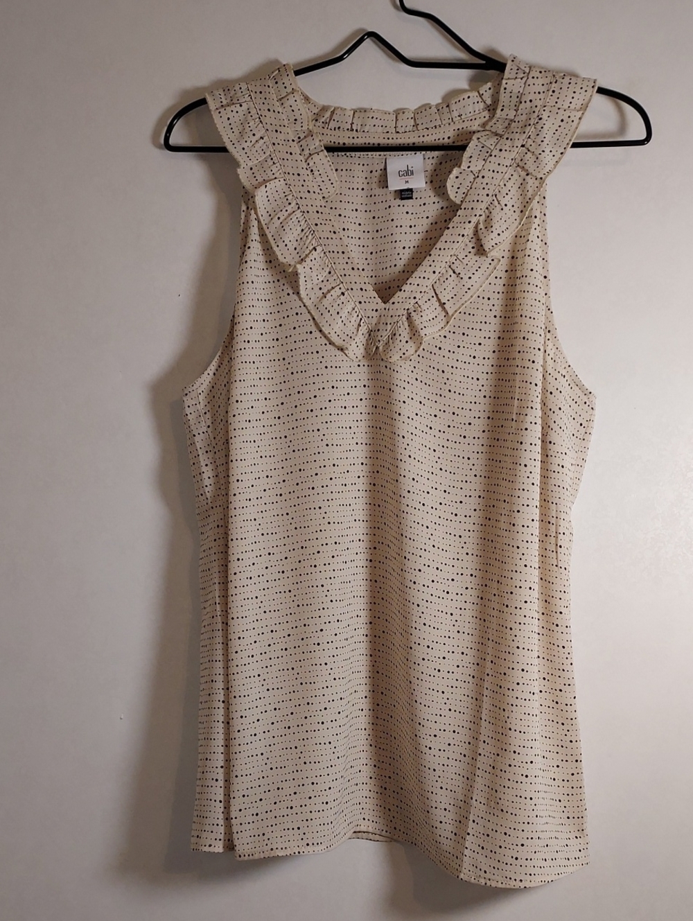 Cabi Ruffle Front Sleeveless TOP